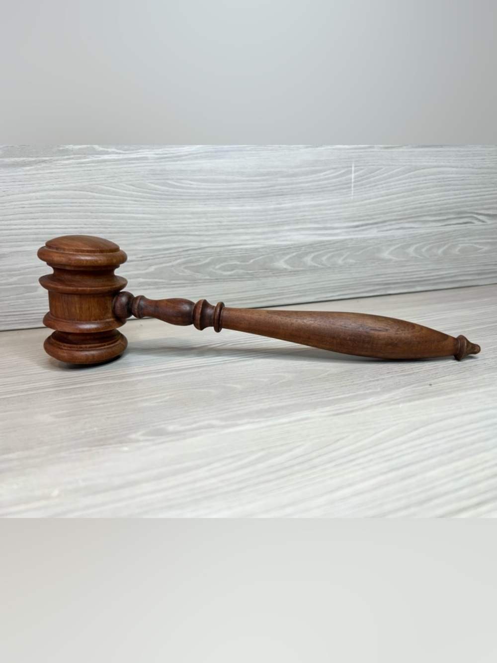 Vintage Wooden Gavel - Handcrafted Wood Auctioneer Judge Courtroom Hammer